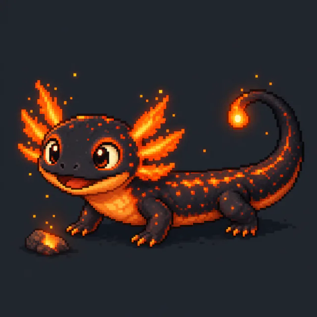 An ember-newt Elemental Workling